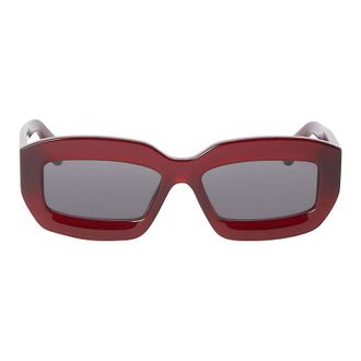 Off-white OERI138CHARLOTTE2807 Square Full Rim Sunglasses - Burgundy