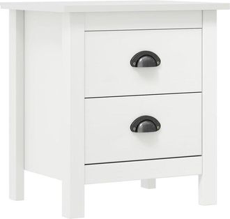 vidaXL Vidaxl - Mesita de noche Hill madera maciza de pino blanco 46x35x49,5 cm