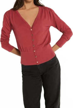 Nation Ltd Colette Cardigan Top In Russet