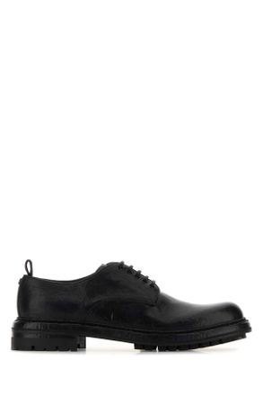 Dolce & Gabbana Zwarte Leren Veterschoenen