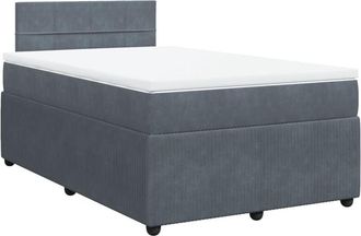 vidaXL Cama Box Spring Con Colch&oacute;n Terciopelo Gris Oscuro 120x200 Cm Vidaxl