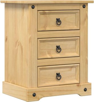 vidaXL Vidaxl - Mesita De Noche Corona Madera Maciza De Pino 53x39x66 Cm