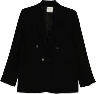 Forte_Forte Double-Breasted Black Jacket With Tailored Fit