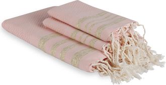 Febronie Futa set de ba&ntilde;o (1+2) algod&oacute;n rosa 100x200+2(40x60)