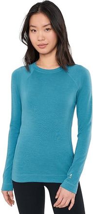 Smartwool Merino 250 Base Layer Crew Womens Clothing Mineral Blue Heather : XS
