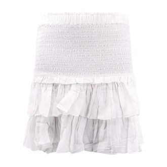 Isabel Marant Short Skirts, female, White, XS, White Quilted Waist Skirt
