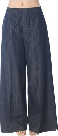 Dondup Pantalone Roos Jogger - Dames - Wijde Broeken - Blauw - W25 - Denim - Broeken