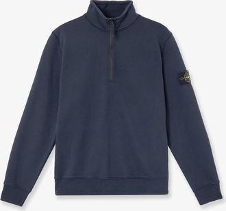 Stone Island Felpa in cotone con patch logo laterale - STONE ISLAND - gender_Man