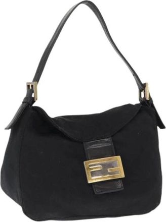 Fendi Pre-owned Vintage Nylon Schoudertas - Dames - Vintage Schoudertas - Zwart - ONE Size - Nylon - Vintage
