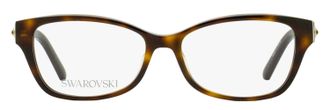 Swarovski SK5430 Crystal-Accented Acetate Eyeglasses - Brown