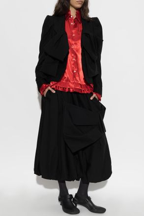 Comme Des Gar&ccedil;ons Comme Des Gar&ccedil;ons Noir Kei Ninomiya Ruffled Shirt, Womens, Red