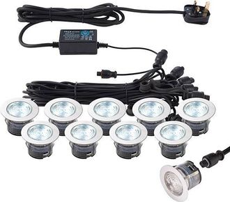 Netlighting Ikonpro Cct Integrated LED Outdoor Recessed Light Polished Stainless Steel Clear IP67