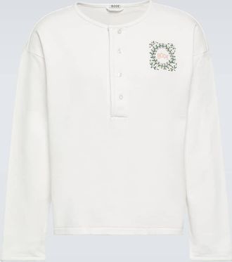 Bode Daisy Never Tell cotton Henley shirt