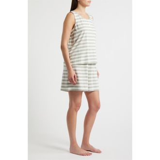 Eileen Fisher Stripe Short Pajamas in Agave at Nordstrom, Size X-Large