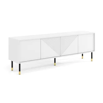 Petits Meubles Mueble tv 4 puertas 180 cm paneles laminados blanco