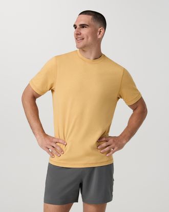Vuori Clothing Short Sleeve Ponto Performance T-Shirt | Brass Heather | Medium