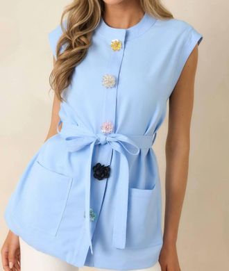 Entro Style Authority Vest Top In Blue