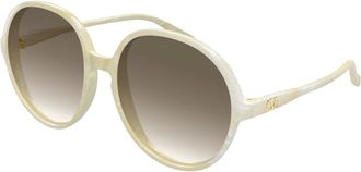 Valentino Sunglasses, female, White, Size: 59 MM VLogo Round-frame Sunglasses