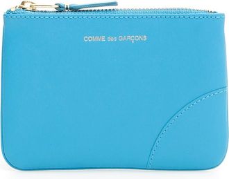 Comme Des Gar&ccedil;ons Kleurblok Leren Pouch met Ritssluiting - Heren - Portefeuilles - Blauw - ONE Size - Accessoires