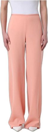 Emporio Armani Pantaloni a gamba larga in cr&ecirc;pe - - Trousers - Donna - Arancione - S
