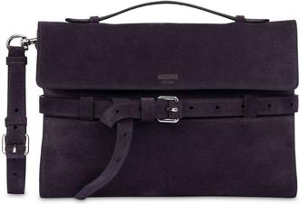 Moschino Tie Me logo-debossed tote bag - Brown