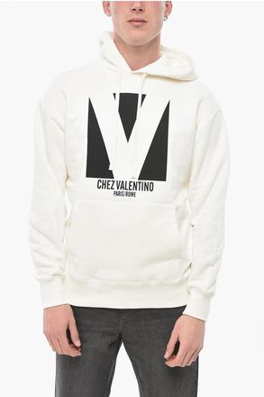 Valentino Brushed Cotton Hoodie with Front Print size S