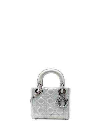 Dior 2016 Mini Iridescent Lambskin Cannage Lady Dior satchel - women - Lambskin - One Size - Silver
