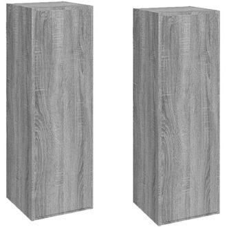 vidaXL Vidaxl - Mueble De Tv 2 Uds Madera Ingenier&iacute;a Gris Sonoma 30,5x30x90 Cm