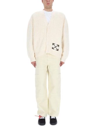 Off-white Beige V Neck Sweater