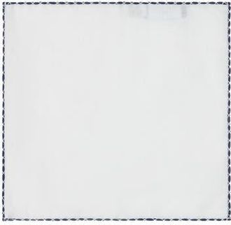 Robert Talbott Carlton Linen Cross Stitch Border Pocket Square in White/navy at Nordstrom