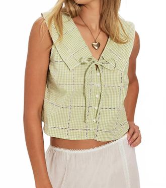 Free People Waiting For Me Top In Green