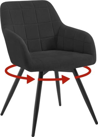 Woltu 1x Sill&oacute;n Giratorio Moderno Tapizado, Silla De Escritorio De Oficina, Terciopelo, Negro - Woltu