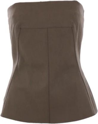 Rick Owens Groene Hars Denim Bustier Top - Dames - Tops zonder mouwen - Bruin - L - Denim - Tops
