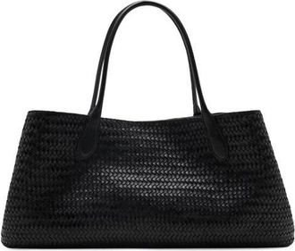 Mango Large Braided Leather Shoulder Bag in Black at Nordstrom