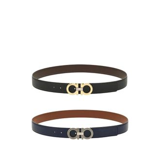 Ferragamo Belts, male, Black, Size: 115 CM Reversible and Adjustable Gancini Belt