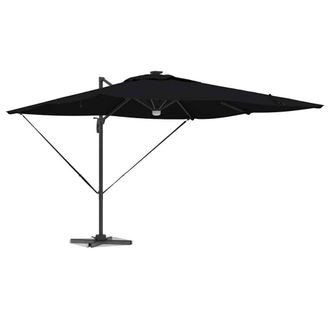 Berkfield Home Versatile Cantilever Roma Parasol with LEDs Black 286x285x270 cm | Size: 286 x 285 x 270 cm