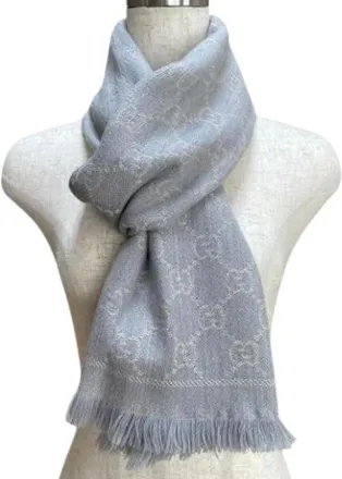 Gucci Pre-owned Scarves, female, Gray, Size: ONE SIZE Pre-owned Fabric scarves