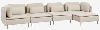 Sklum Sof&aacute; Modular Chaise Longue Derecho De 4 Piezas Con M&oacute;dulo Esquinero Oriol Sklum
