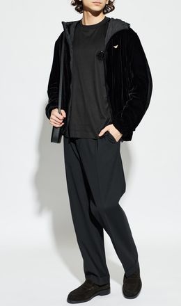 Emporio Armani T-shirt With Logo Patch, Mens, Black