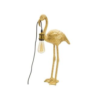 Mauro Ferretti L&aacute;mpara de mesa en resina dorada flamenco cm 37x19x59