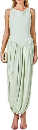 endless rose Contrast Sleeveless Flowy Maxi Dress in Mint at Nordstrom, Size Large