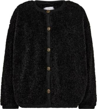 Co'Couture Zachte Teddyjas - Dames - Jassen - Zwart - S - Polyester - Jassen