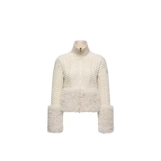 Moncler Wool Blend Zip-up Cardigan White Size XS