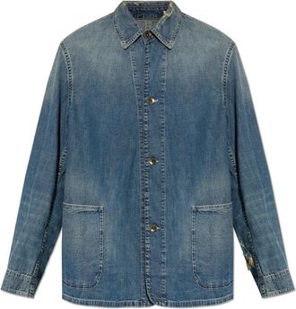 Maison Margiela Denim overhemd met vintage effect - Heren - Spijkeroverhemden - Blauw - L - Denim - Overhemden