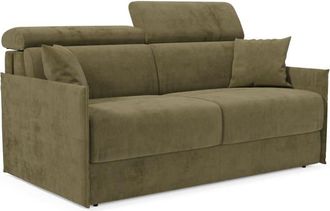 Divani.Store Sof&aacute; cama con reposacabezas reclinables en tela 189 cm verde