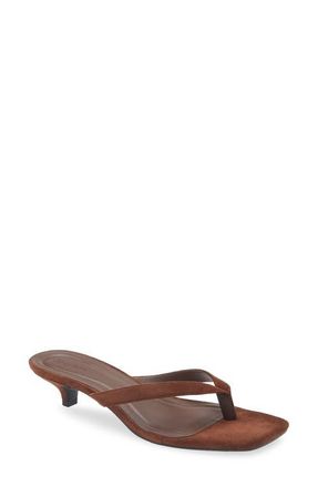 Open Edit Tori Kitten Heel Sandal in Brown Mocha at Nordstrom, Size 8.5