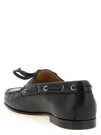 Valentino Garavani Buffalo Leather Boat Shoe Loafer - Black