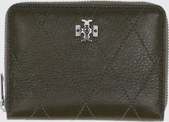 Tory Burch Portafoglio piccolo Charlie in pelle con zip e logo Double T