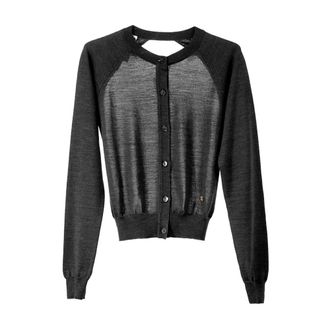 Moschino Open Rug Vest Zwart Wol - Dames - Vesten - Zwart - M - Wol - Truien & Vesten