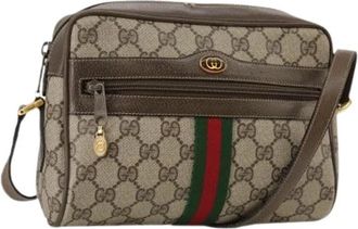 Gucci Pre-owned Canvas Cross Body Tas - Dames - Vintage Schoudertas - Beige - ONE Size - Vintage